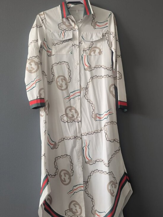 Dresses & Skirts - Women's Printed Button Front Midi Shirt Dress Size Small. (NO ORIGINAL)
